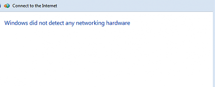 (Gelöst) Windows hat keine Netzwerkhardware erkannt
