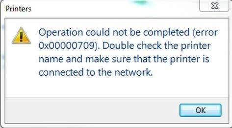 Error 0x00000709 No es pot configurar la impressora per defecte a Windows (resolt)