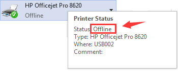 HP printera bezsaistes statuss operētājsistēmā Windows 10/7 (atrisināts)