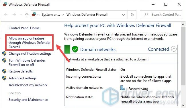 povoliť Cyberpunk 2077 cez bránu Windows Firewall