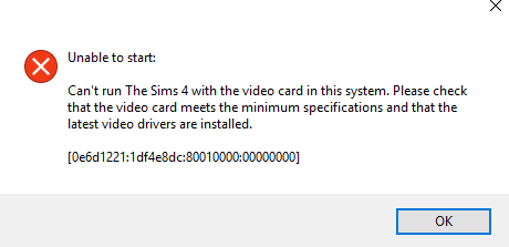 (РЕШЕНО) Грешка в видеокартата на Sims 4
