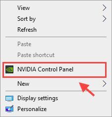 NVIDIA کنٹرول پینل کھولیں
