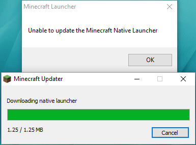 (Gelöst) Der Minecraft Native Launcher - 2020-Leitfaden kann nicht aktualisiert werden