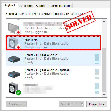 （修正済み）Realtek High DefinitionAudioが接続されていない